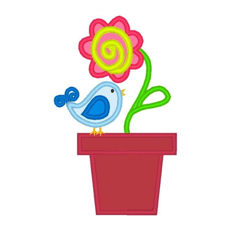 Bird on Flowerpot
