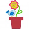 Bird on Flowerpot