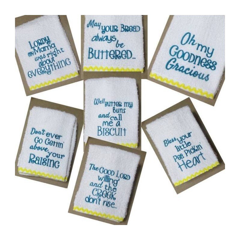 Vintage Kitchen Towel Saying Set