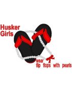 Huskers Flip Flops and Pearls