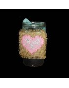 Mason Jar Burlap Label