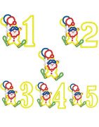 Clown Applique Numbers