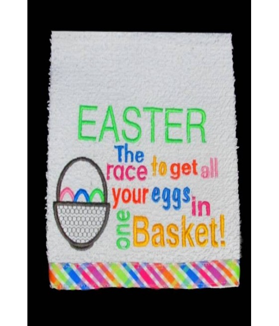 Easter One Basket Kitchen Towel 