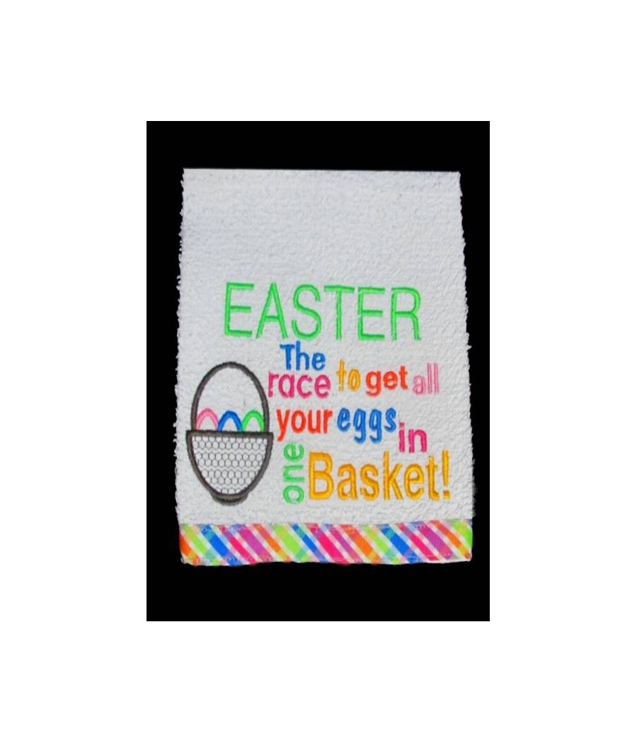 Easter One Basket Kitchen Towel 