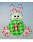 Monogram Bunny with Feet Design
