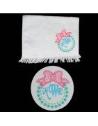 Monogram Bow and Flowers Frame Design