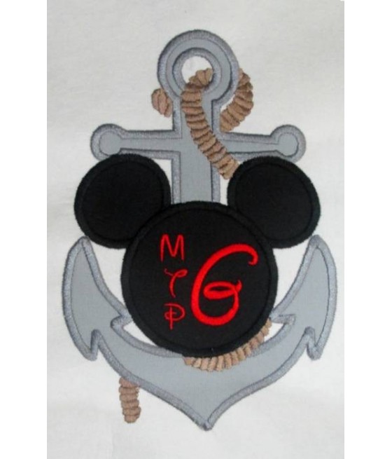 Mouse Head Anchor Boy Monogram