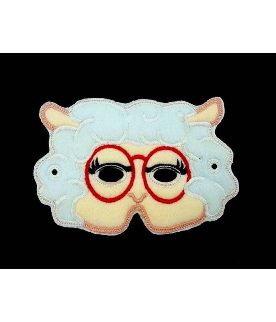 In Hoop Lamb with Glasses Mask