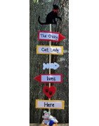 In Hoop Crazy Cat Lady Yard Sign