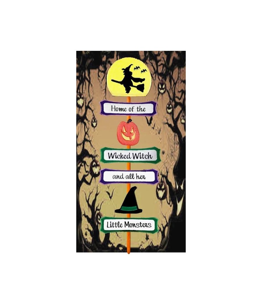 In Hoop Wicked Witch and Monsters Yard Sign