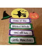 In Hoop Wicked Witch and Monsters Yard Sign