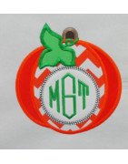 Monogram Pumpkin with Leaf Design