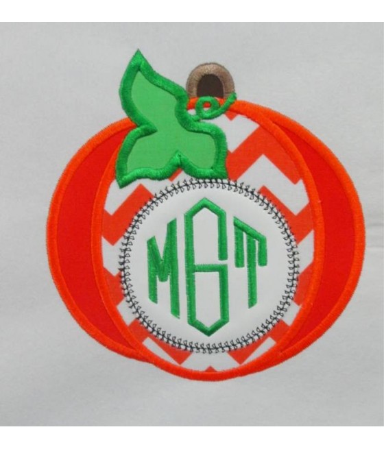 Monogram Pumpkin with Leaf Design