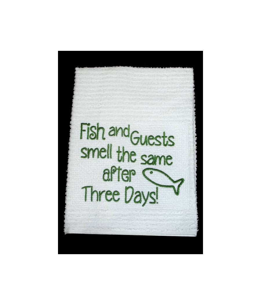 Fish and Guests Kitchen Towel Saying