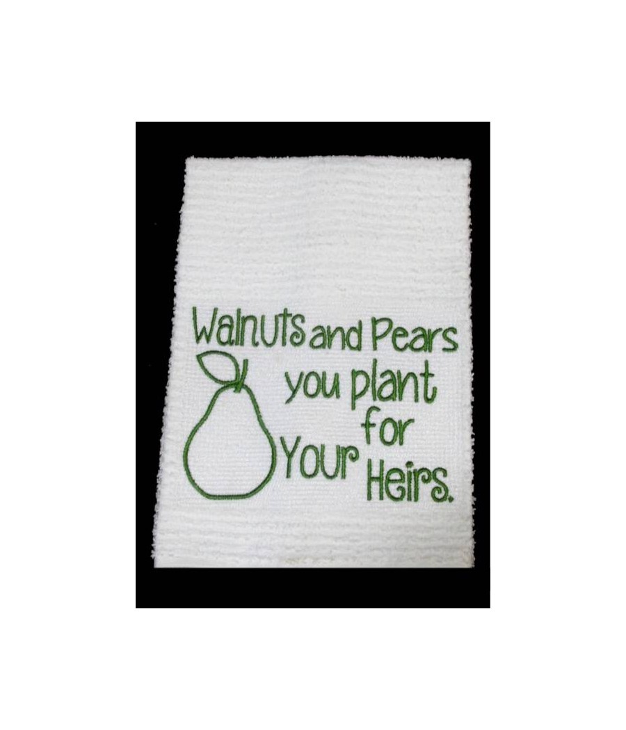 Walnuts and Pears Kitchen Towel Saying