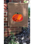 Appliqued Autumn Pumpkin Crazy Quilt Square