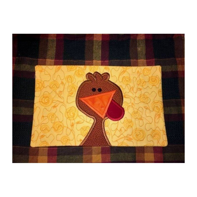 In Hoop Wacky Turkey Mug Rug