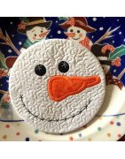 In Hoop Snowman Face Mug Rug