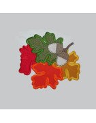 Fall Leaves and Acorns Applique