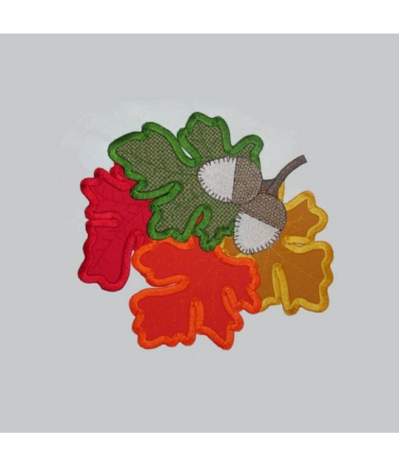 Fall Leaves and Acorns Applique