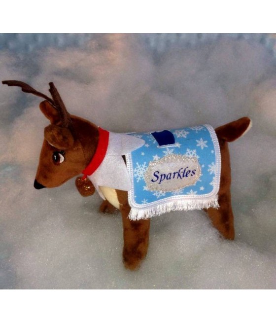 In Hoop Reindeer Blanket with fringe!
