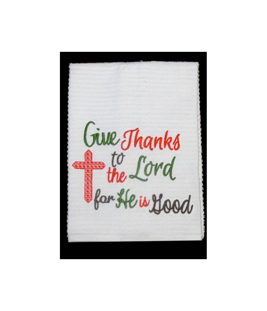 Give Thanks Kitchen Towel Saying