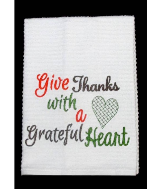 Grateful Heart Kitchen Towel Saying