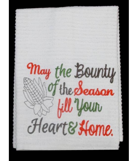 Heart and Home Kitchen Towel Saying