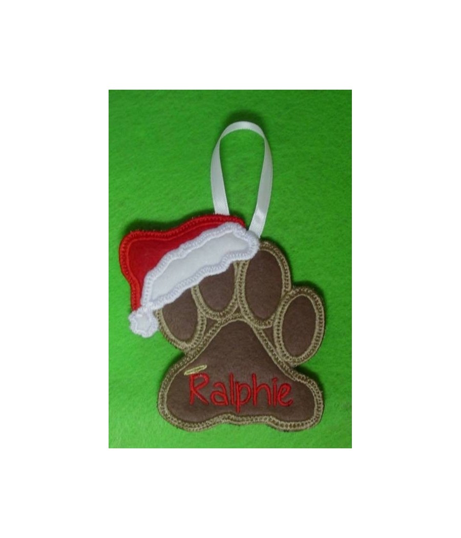 In Hoop Dog Paw Ornament