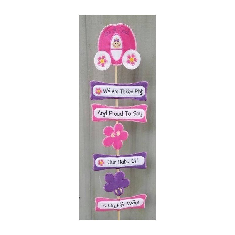 In Hoop Baby Girl Yard Sign
