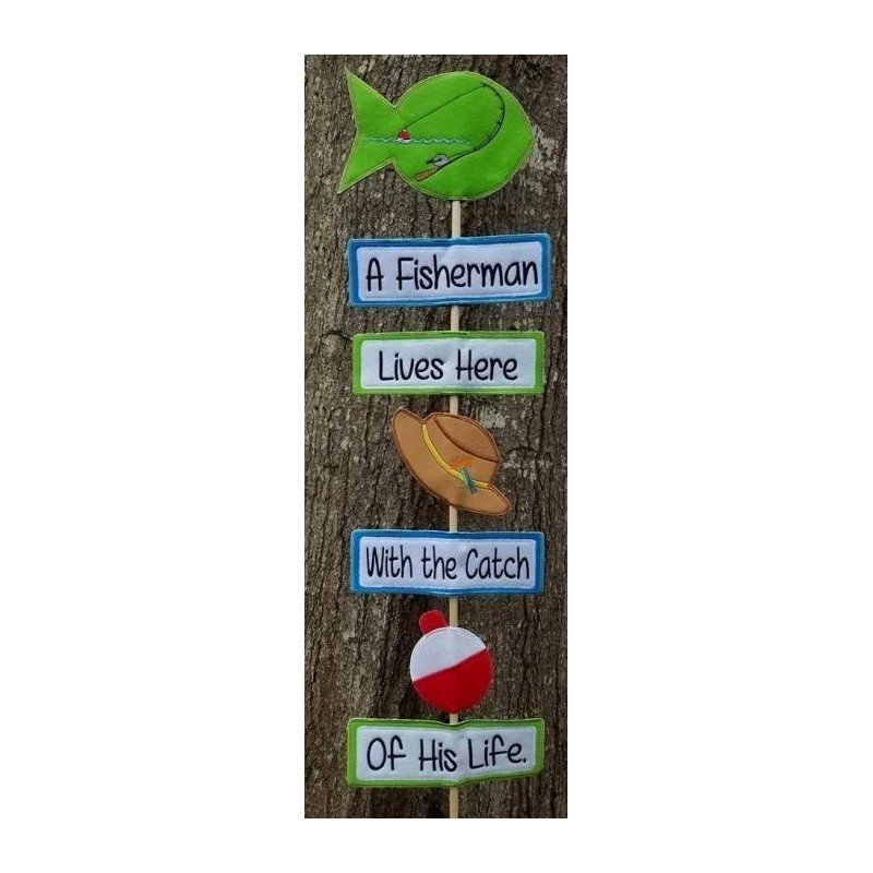 In Hoop Fishing Yard Sign