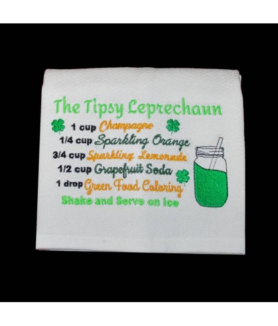 Tipsy Leprechaun Kitchen Towel Design