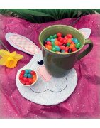 In Hoop Bunny Mug Rug