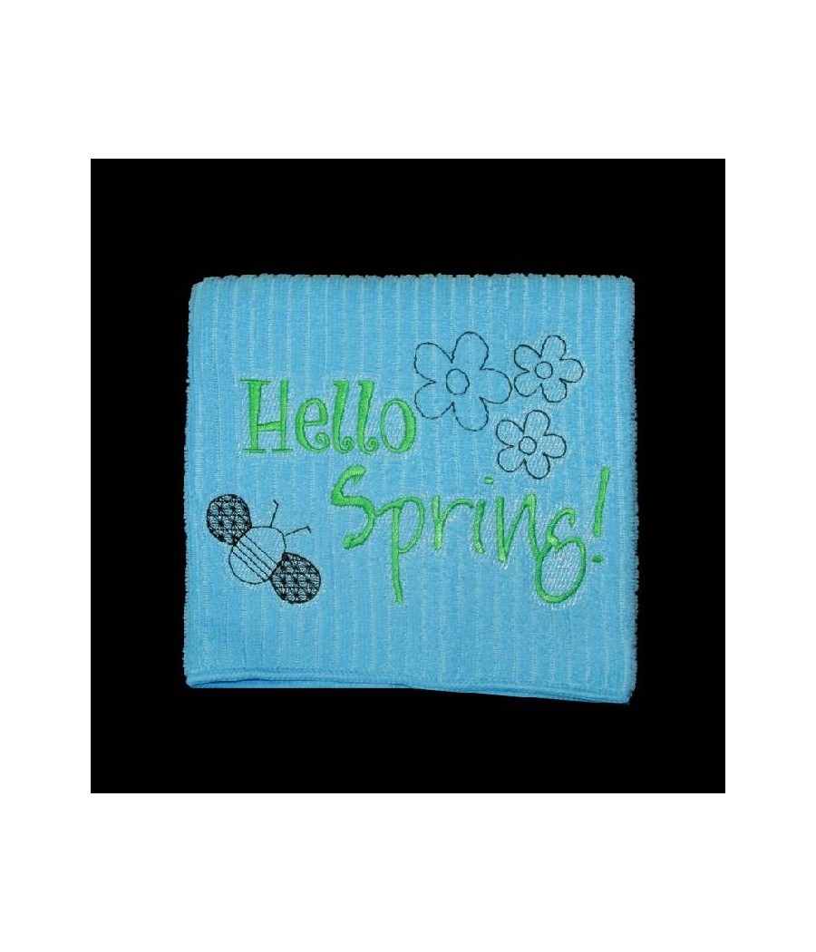 Hello Spring Towel Saying