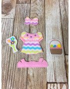 In Hoop Flat Doll Girl Easter