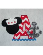 Applique Mr Mouse Sailor Specialty Font
