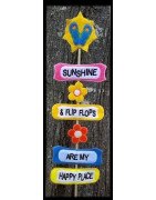 In Hoop Sunshine and Flip Flops Yard Sign