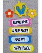 In Hoop Sunshine and Flip Flops Yard Sign
