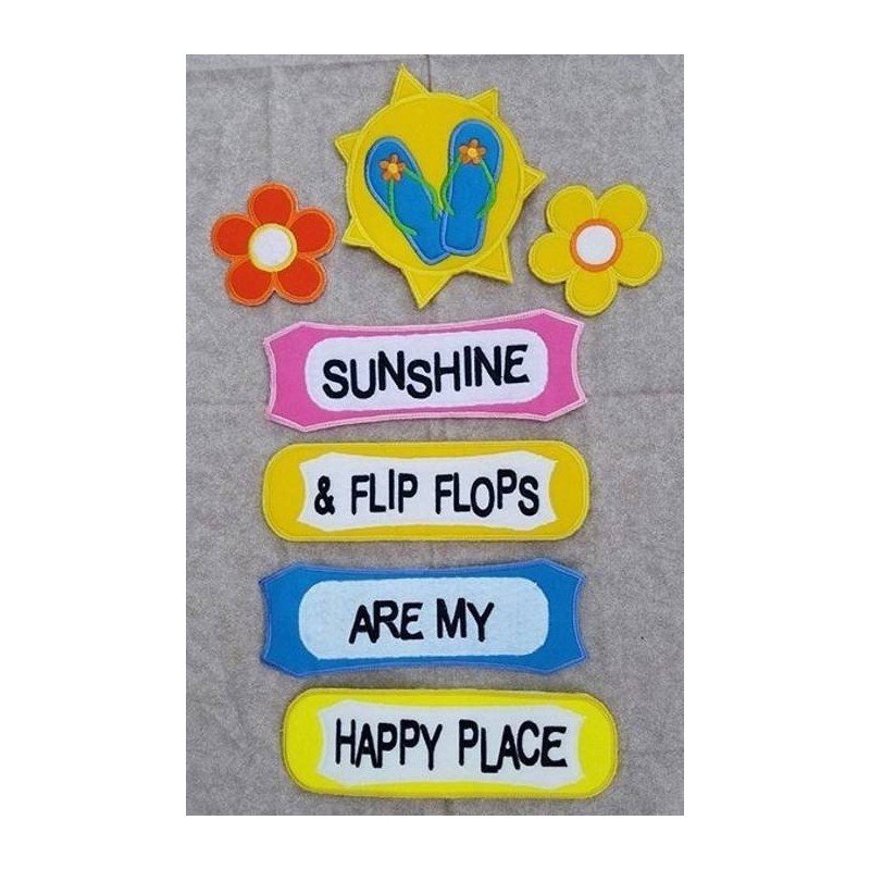 In Hoop Sunshine and Flip Flops Yard Sign