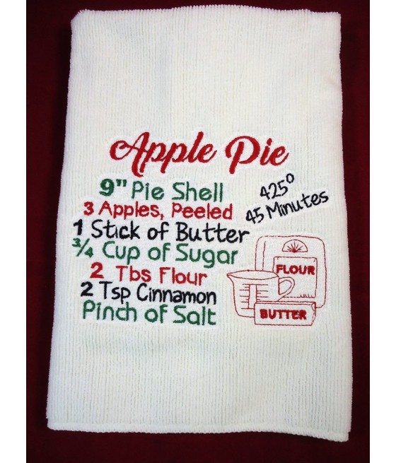 Apple Pie Recipe Towel