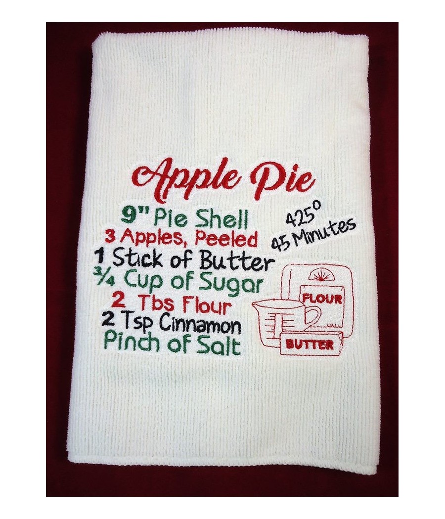 Apple Pie Recipe Towel