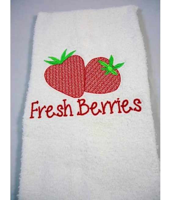 Fresh Berries Towel Saying