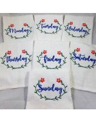 Days of the Week Flower Towel Set