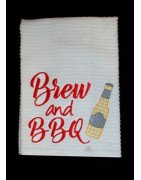 Brew and BBQ Towel Saying
