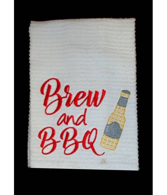 Brew and BBQ Towel Saying