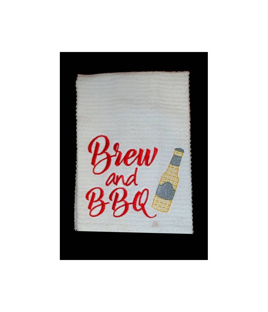 Brew and BBQ Towel Saying