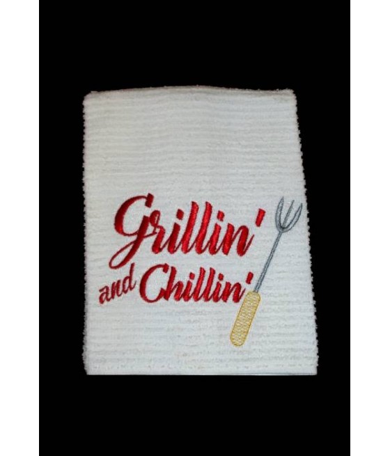 Grillin and Chillin Towel Saying