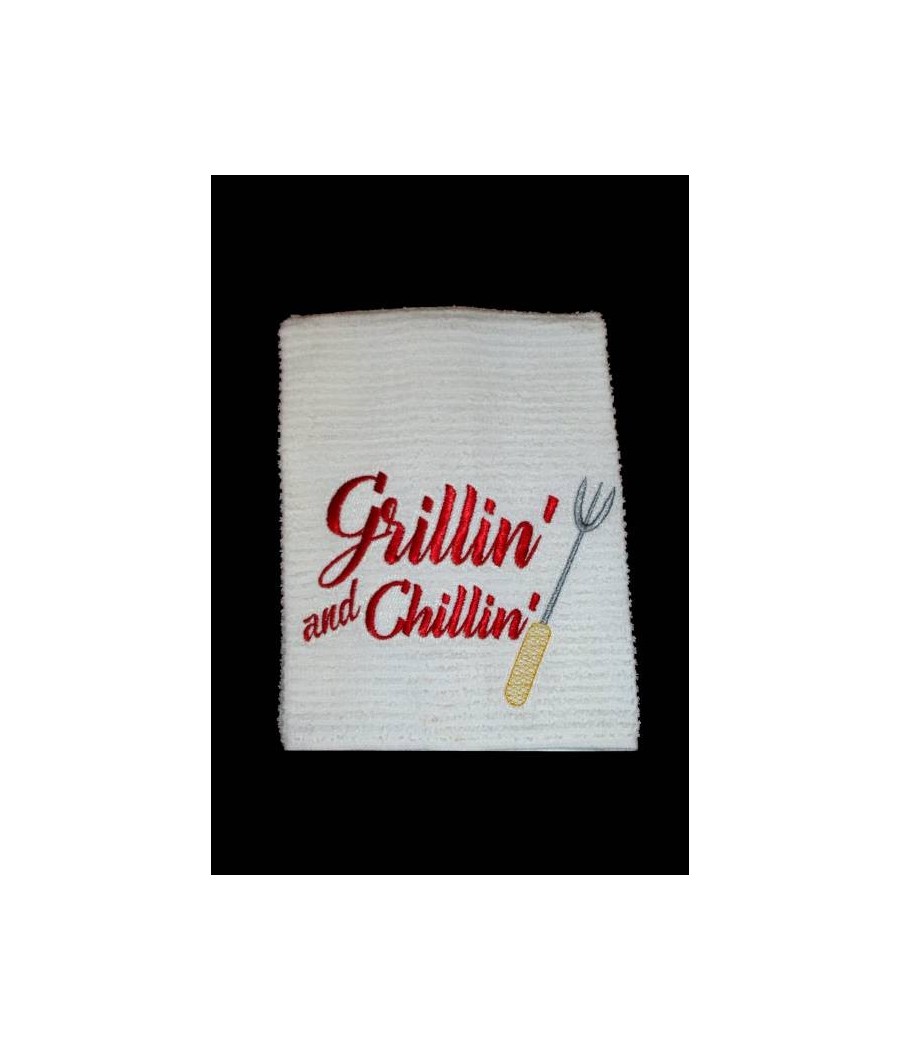 Grillin and Chillin Towel Saying