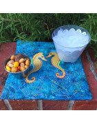 In Hoop Seahorse Mug Rug