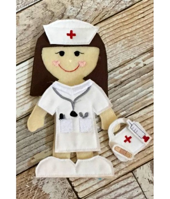In Hoop Flat Doll Nurse Set